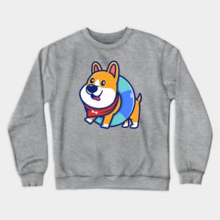 Cute Corgi With Swim Ring Crewneck Sweatshirt